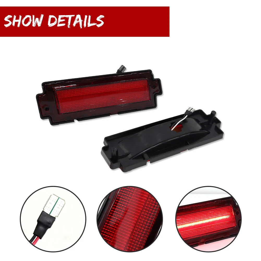 Set of 2 Red Rear Bumper Reflectors for Chevy Monte Carlo SS (1981–1988)