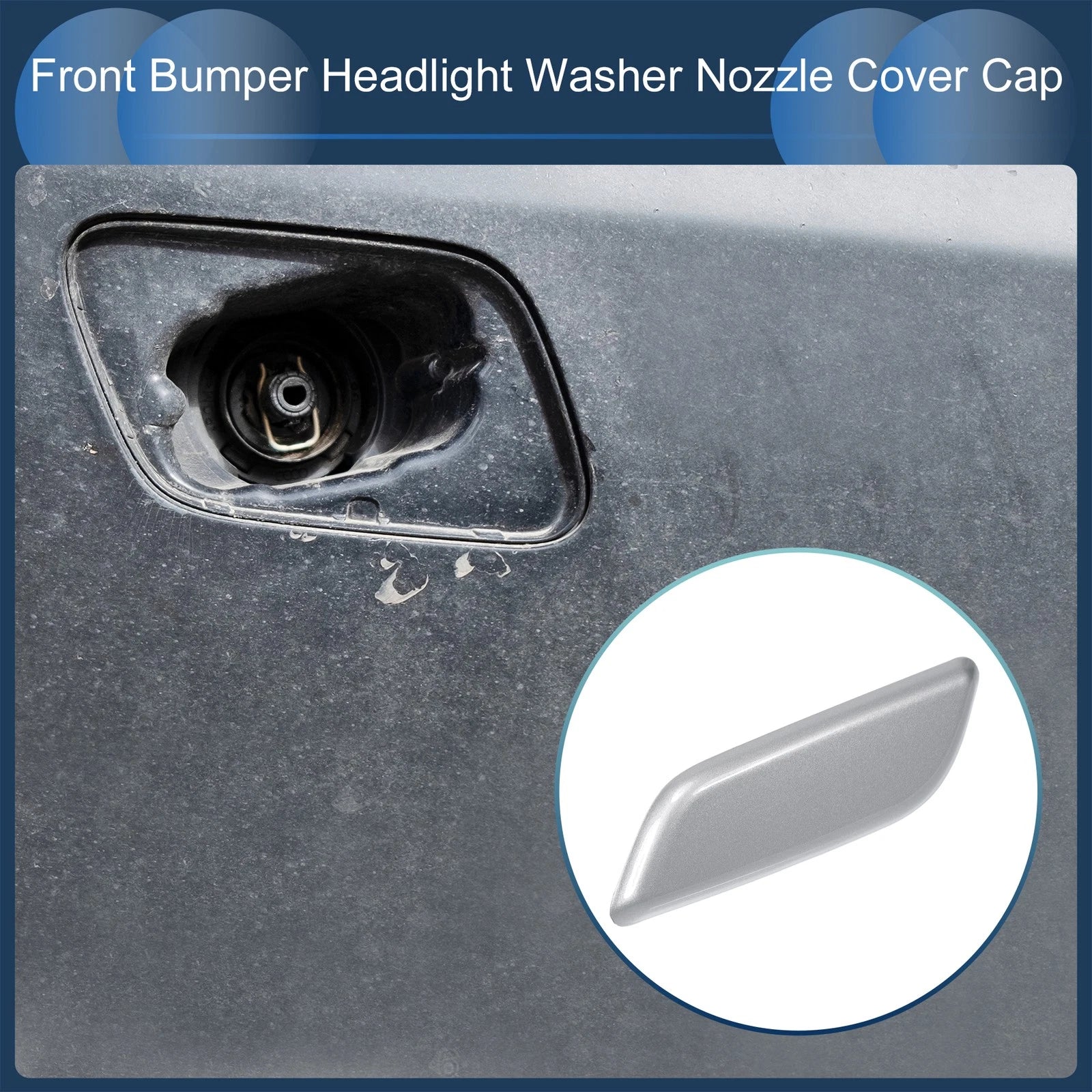 Front Left Washer Nozzle Cover Cap for Honda Accord VIII (2011–2013) Silver Tone