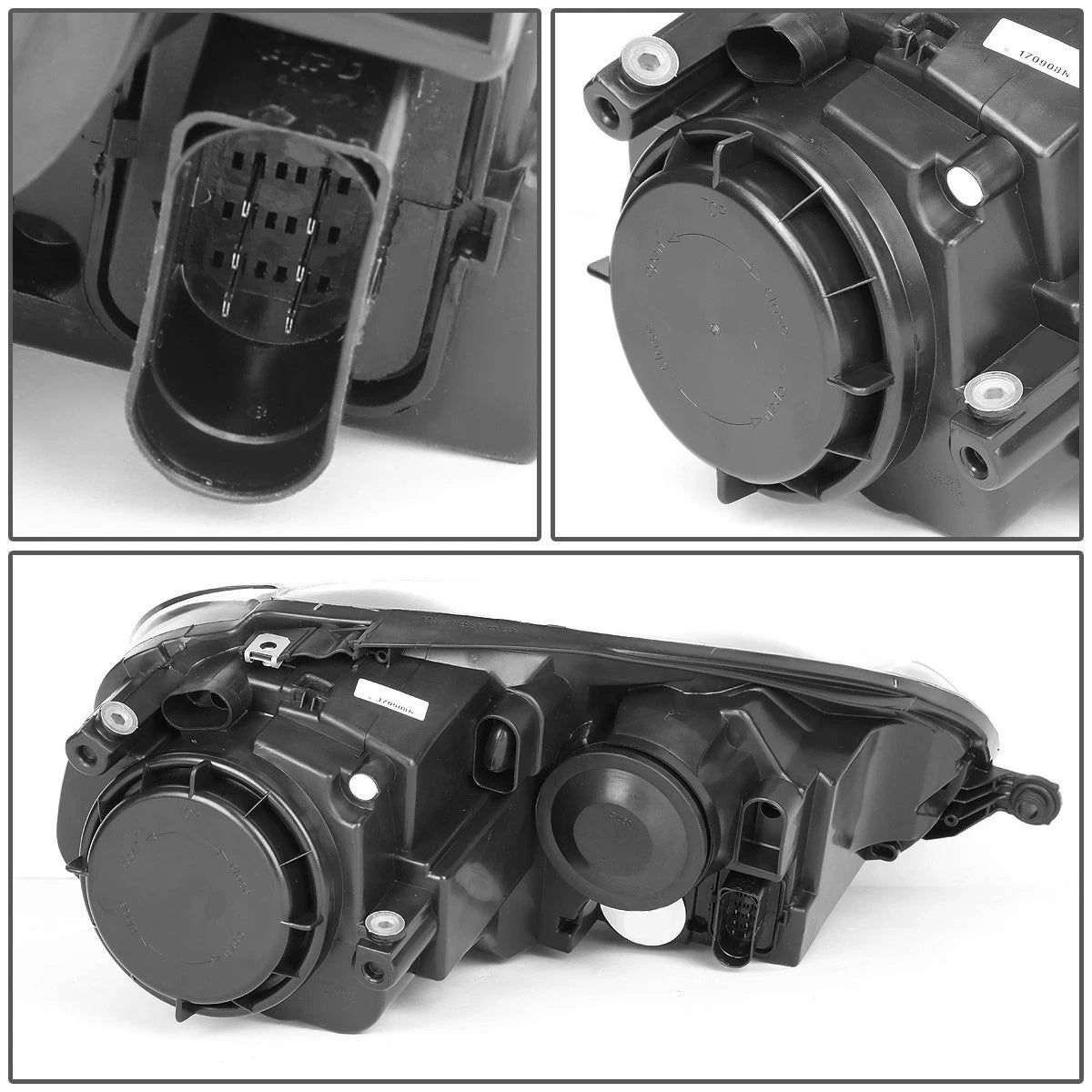 Pair of Headlights for VW Jetta Mk5 (2005–2010) - Black Housing, Clear Corner
