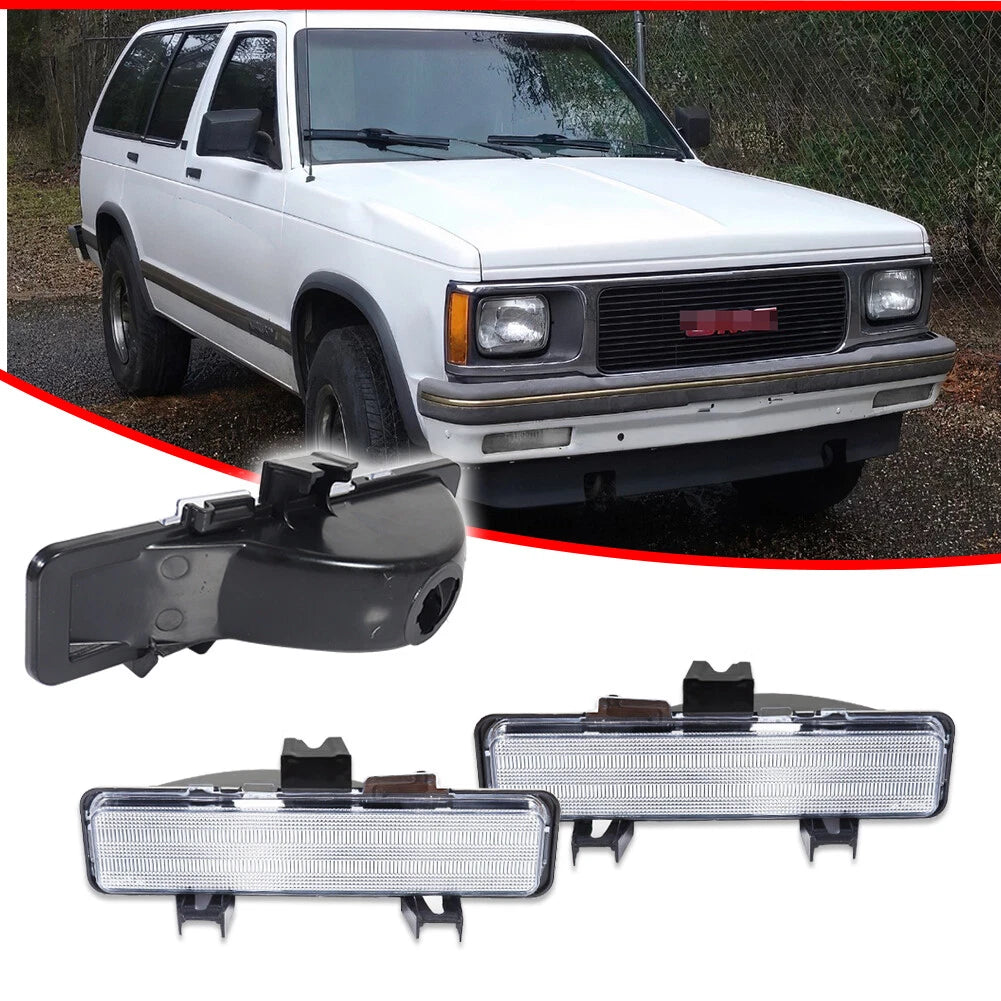 Clear Front Bumper Parking Signal Lights for Chevy S-10 / GMC S-15 (1983–1993)