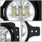 Chrome Clear LED Fog Lights for Jeep Wrangler JL Gladiator (2018–2026)