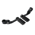 1 1/4" Black Adjustable Highway Long Angled Foot Pegs for Harley