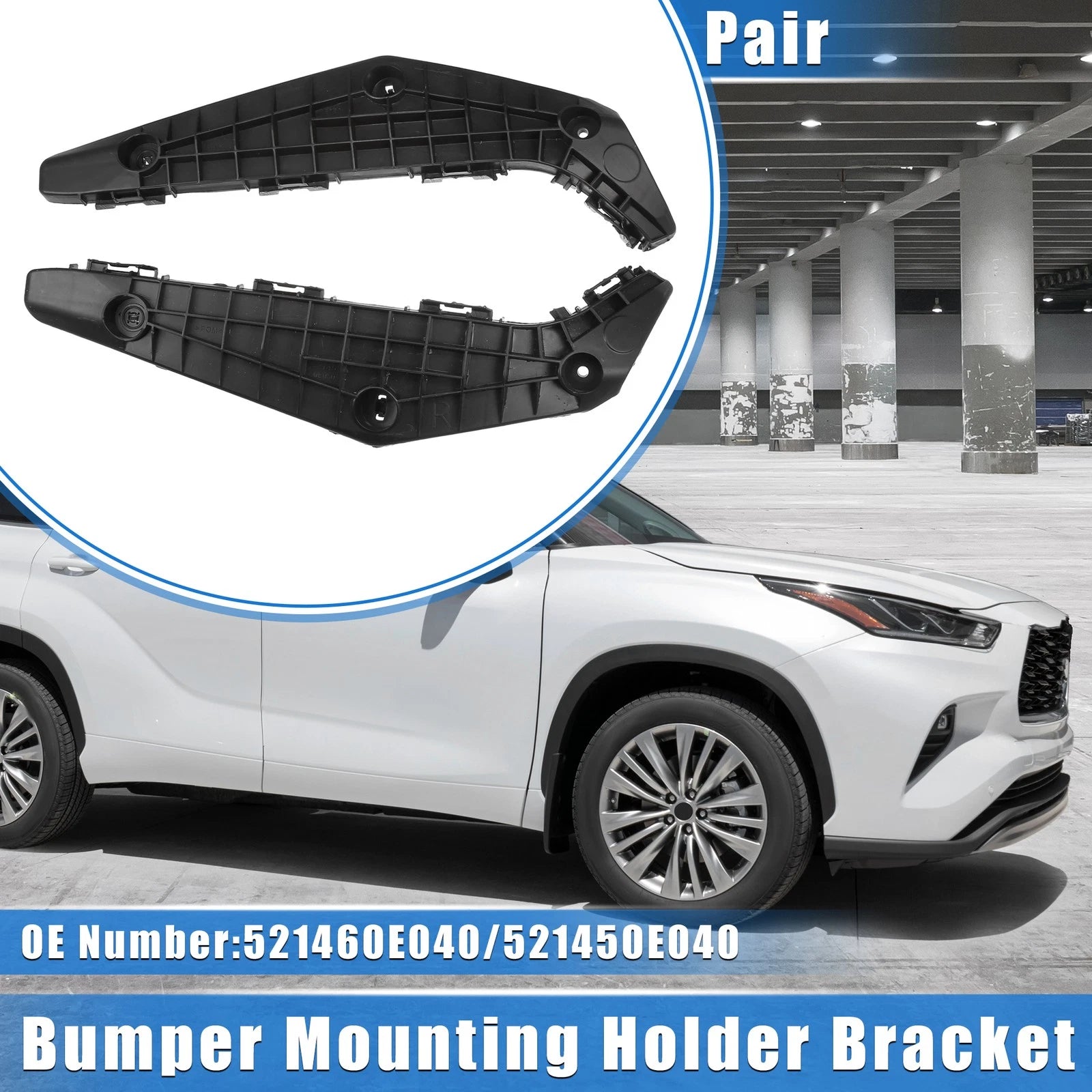 Set of 2 Bumper Mounting Support Brackets for Toyota Highlander (2011–2013)