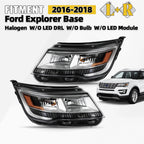 Pair Halogen Headlights for Ford Explorer (2016–2018) Chrome