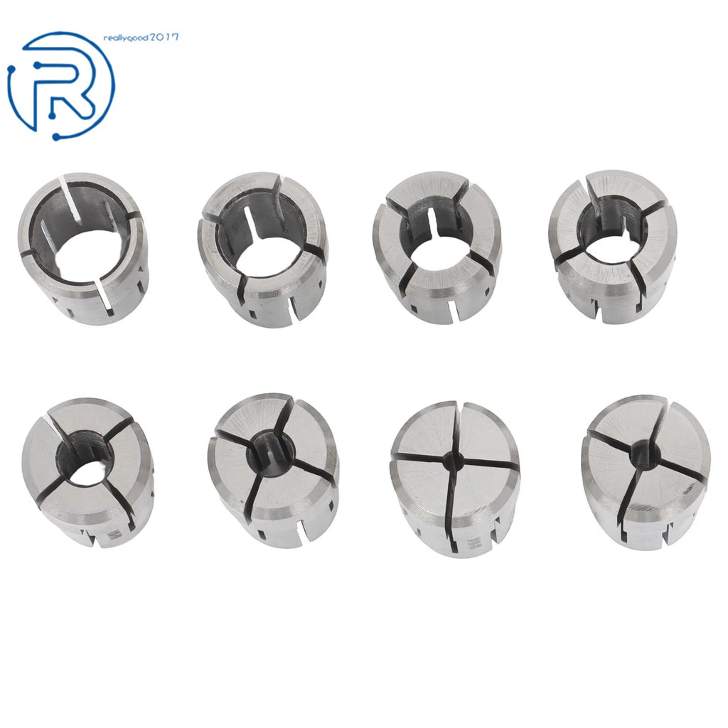 Set of 8 Precision Double Angle Collets for Various Applications