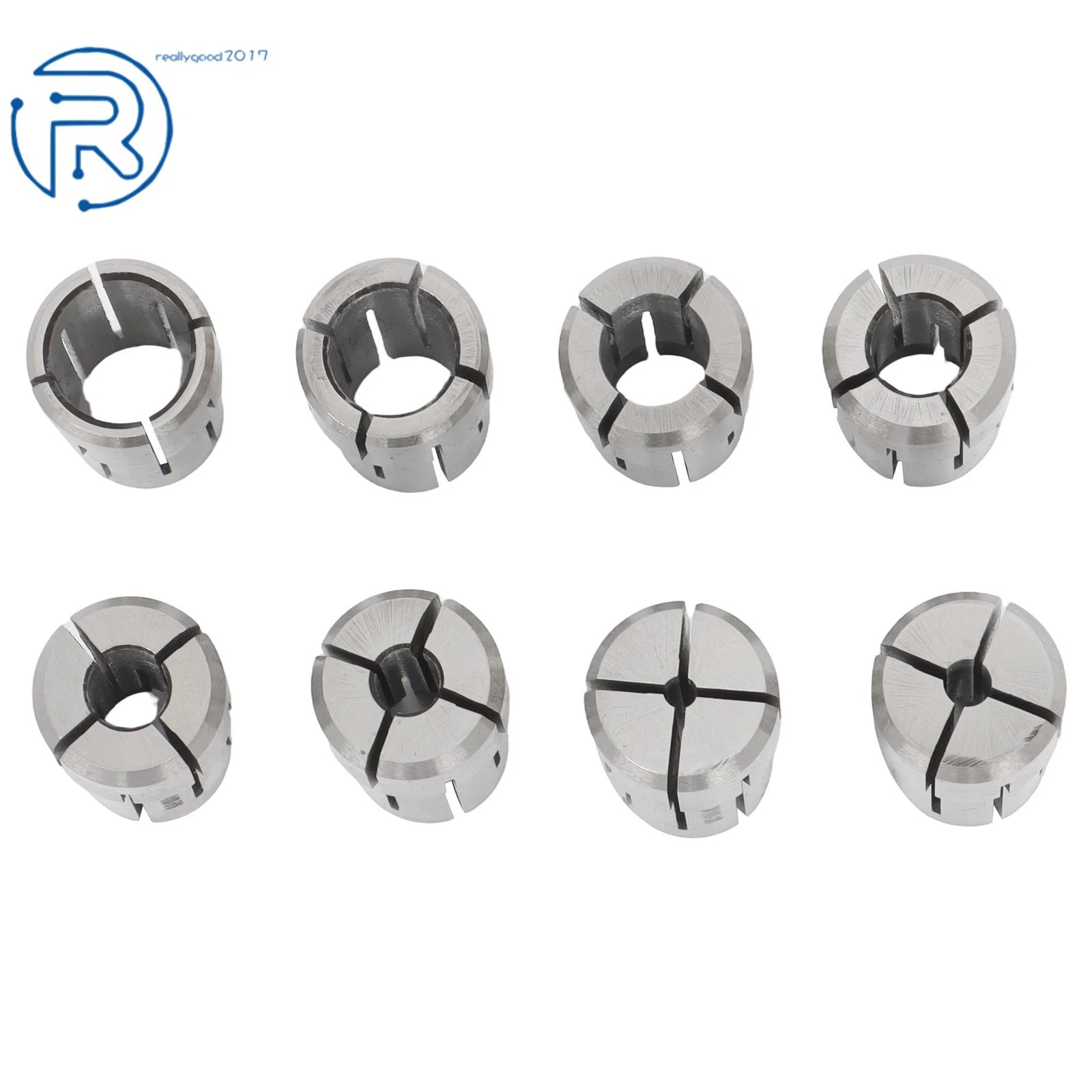 Set of 8 Precision Double Angle Collets for Various Applications