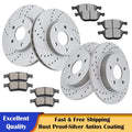 Set of 4 Slotted Rotors with Ceramic Pads for 2012–2018 Ford Focus