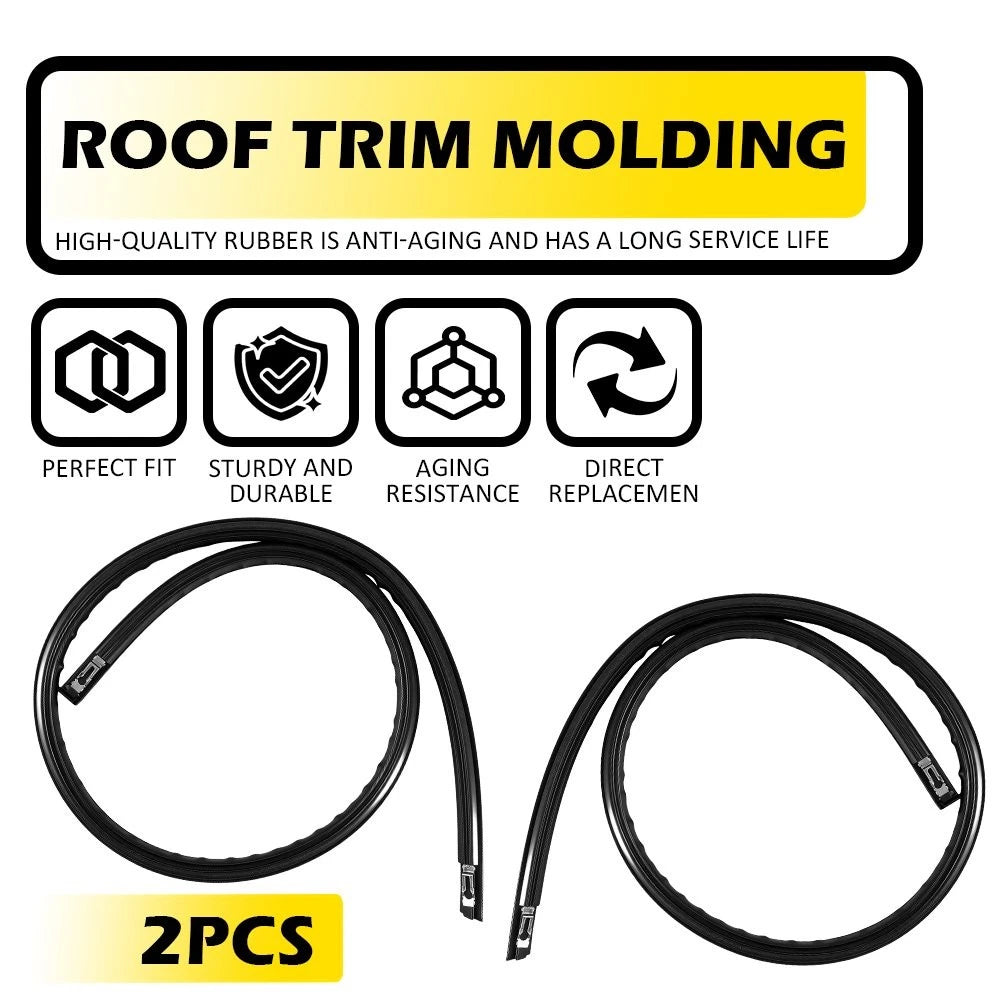 Pair Rubber Roof Drip Molding Weatherstrip for Honda Civic (2016–2021)
