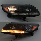 Set of 2 Halogen Headlights for Chevy Malibu (2013–2016) Black