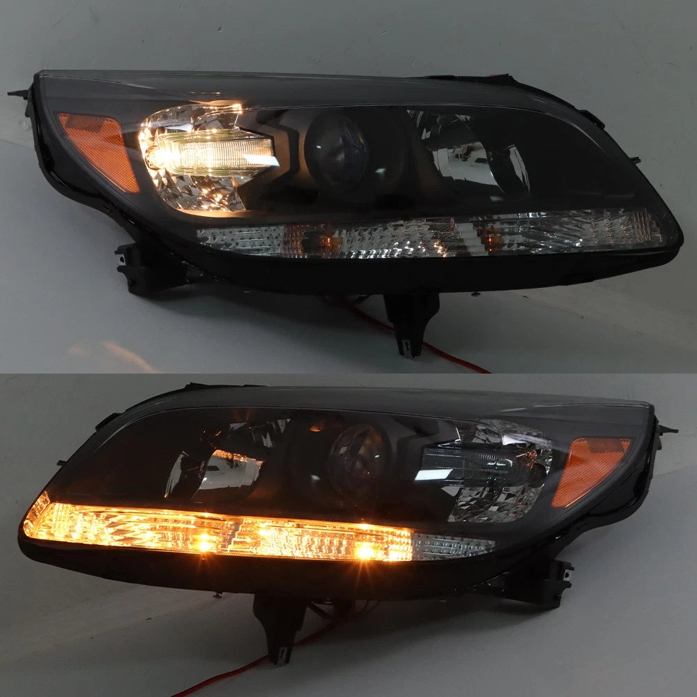 Set of 2 Halogen Headlights for Chevy Malibu (2013–2016) Black