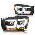 C-Bar LED DRL Chasing Signal Projector Headlight for Ram (2006–2009)