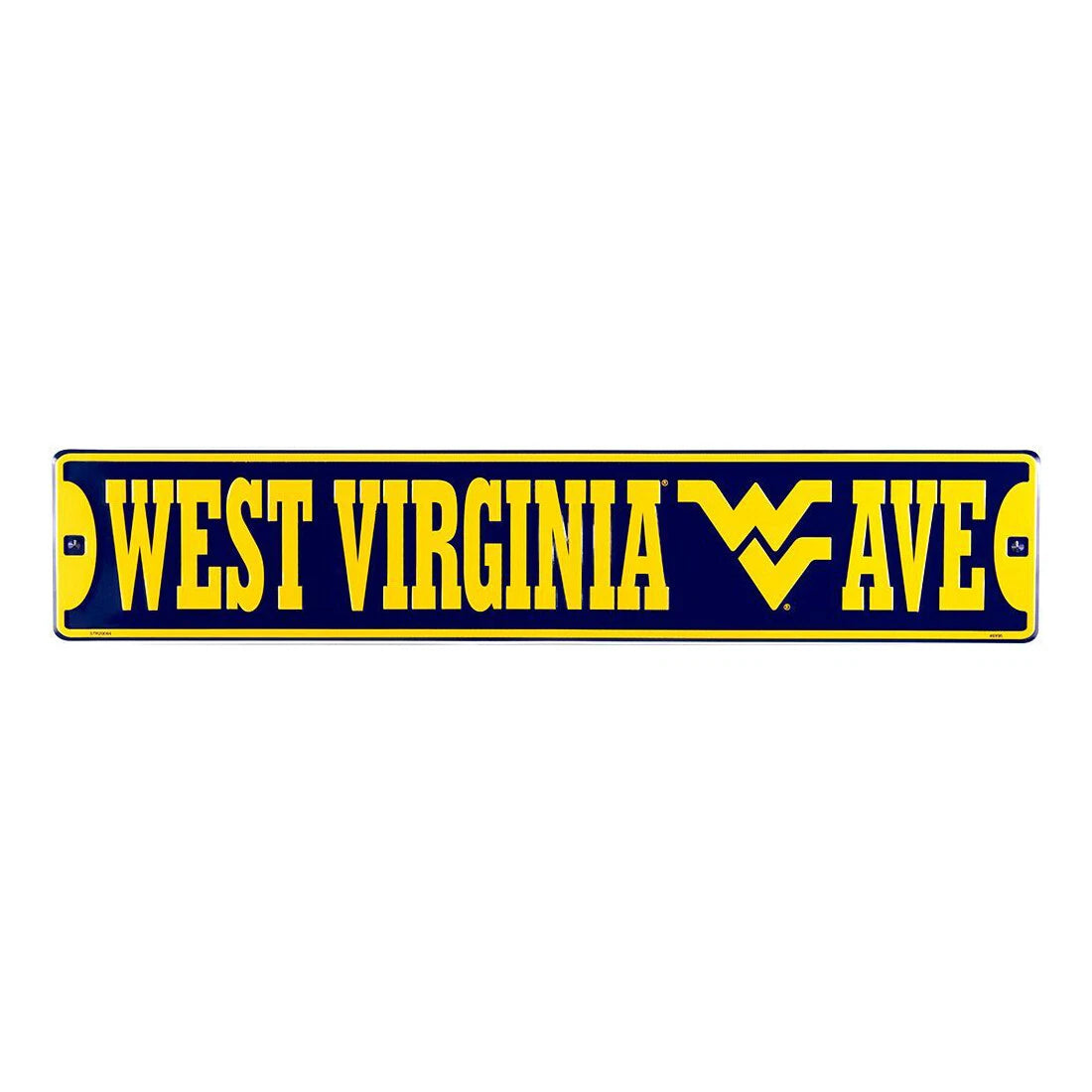 West Virginia Mountaineers Metal Street Sign 24" x 5"
