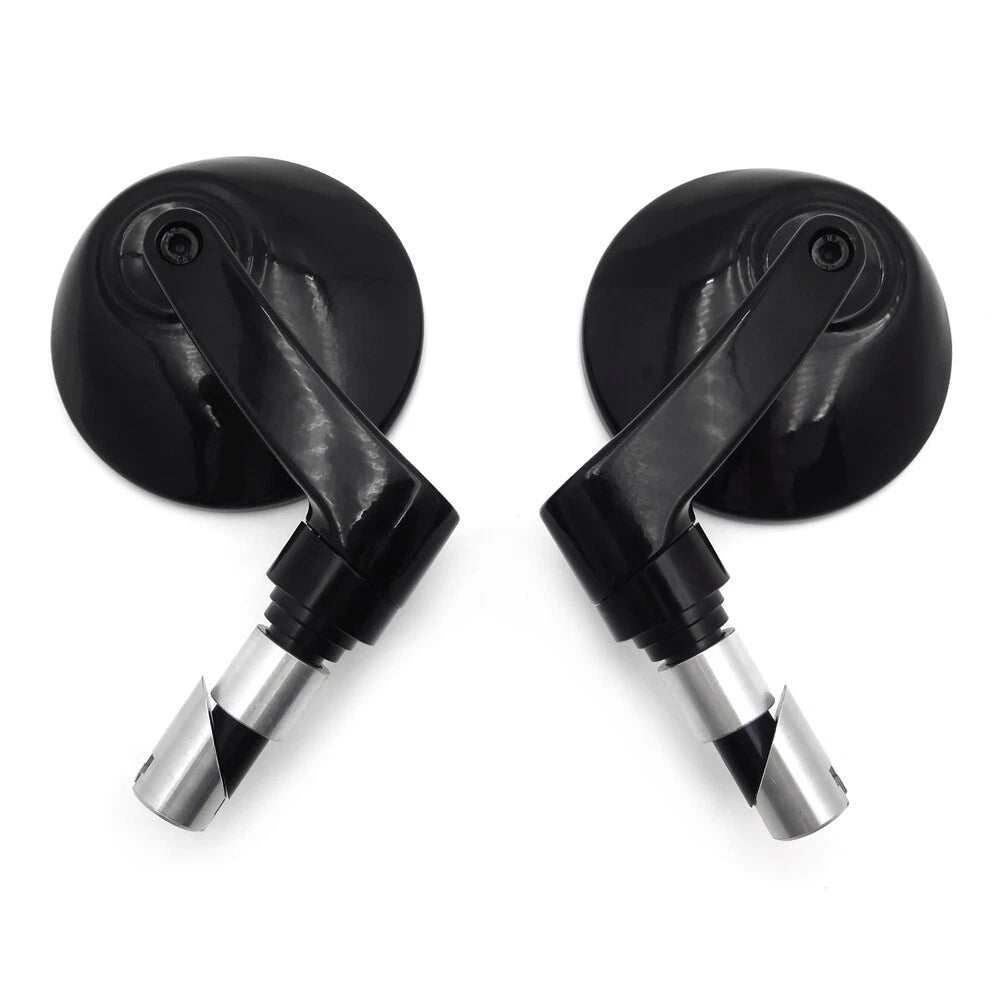 Round Bar End Mirror for Harley (7/8", 1", 22mm, 25mm) Diamond Cut