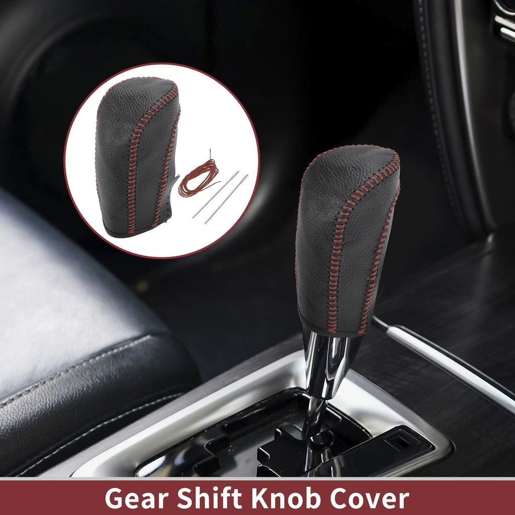 Gear Shift Knob Cover for Ford Fiesta (2009–2012) Brown Faux Leather