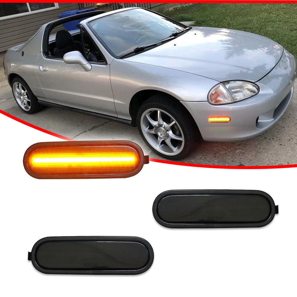 2X Smoke Amber LED Side Marker Lights for Honda Del Sol (1993–1997)