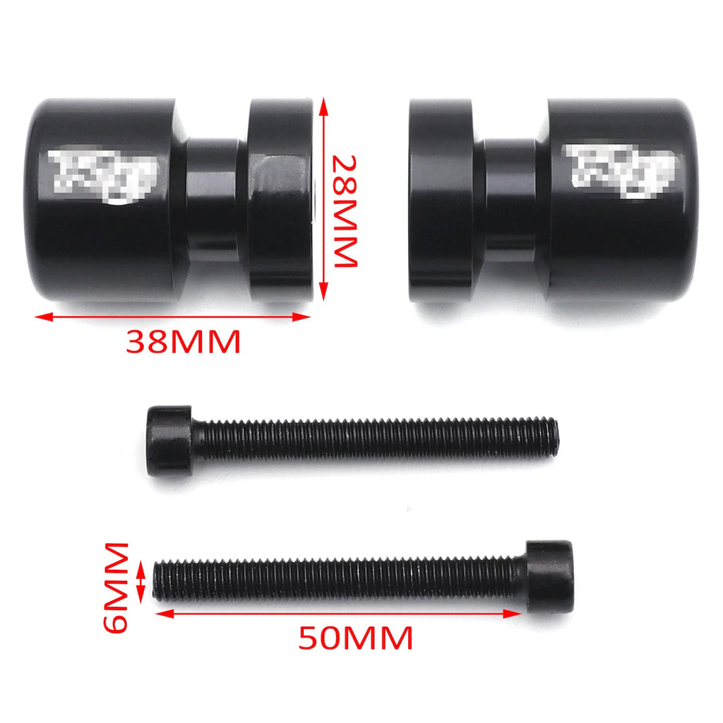 Black Swingarm Spool 6mm for Yamaha FZ6 (2004–2008) / R1 YZF-R1 (1998–2015) / YZF600R (2005)