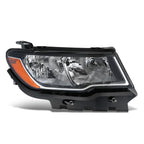 Right Headlight for Jeep Compass (2017–2021) Black Housing Amber Corner