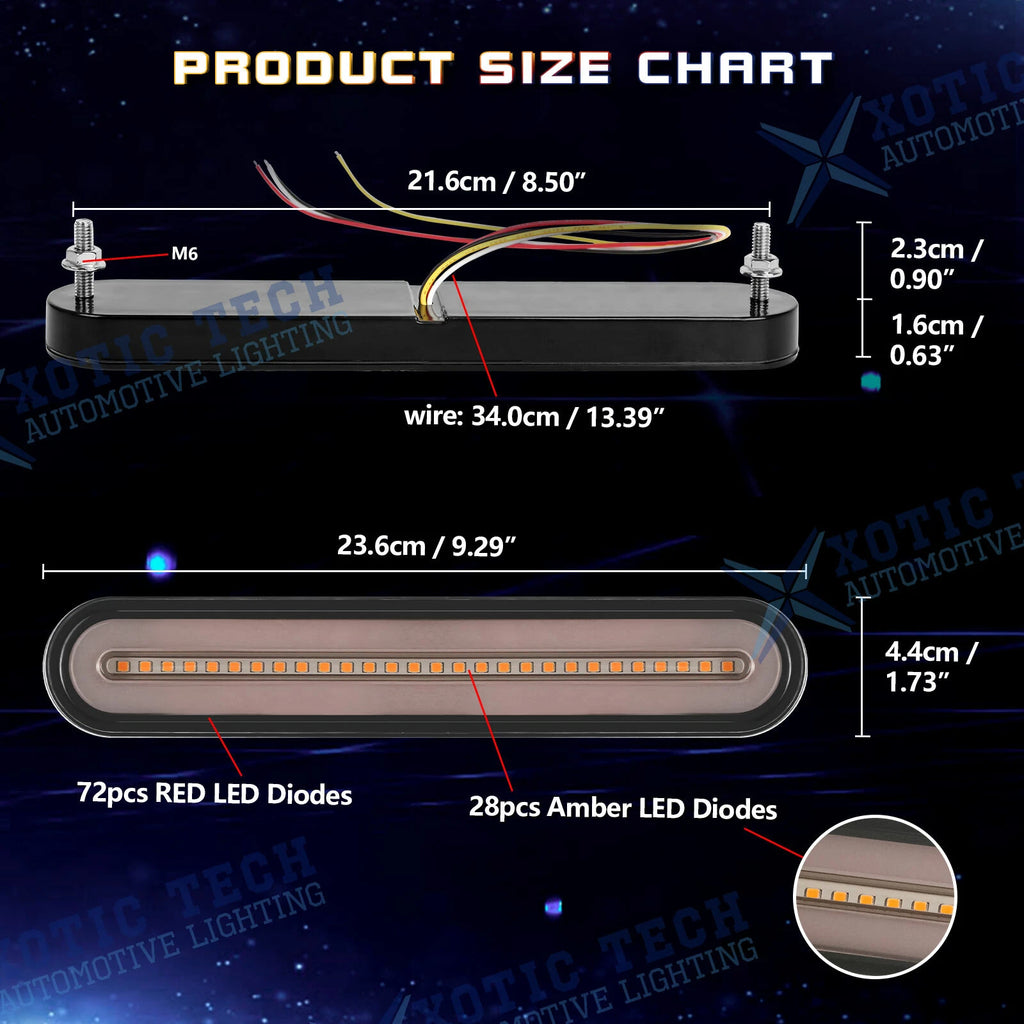 Strobe Flowing LED Turn Signal Brake Tail Light Bar for GMC Sierra (2016-2024)