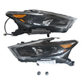 Set of 2 Black Headlights for Nissan Maxima (2016–2018)