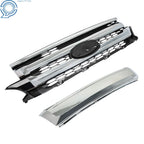 Front Upper Grille Mounting & Trim Molding for Ford Edge (2011-2014) Chrome Black