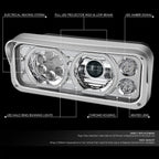 Halo Ring LED Projector Headlight for Freightliner Classic (1981–2019)