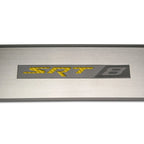 Door Badges w/Yellow Carbon Fiber 'SRT 8' Inlay for 2008-2014 Dodge Challenger