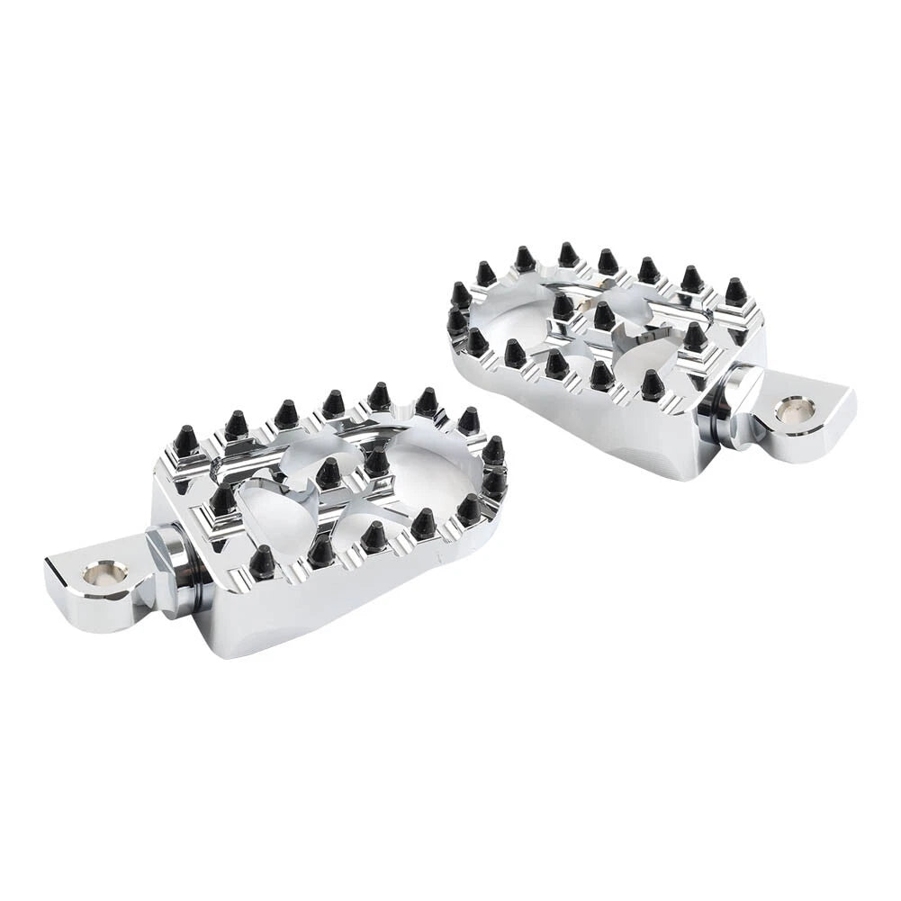 2X CNC Wide Fat Foot Pegs for Harley Dyna Sportster Fatboy