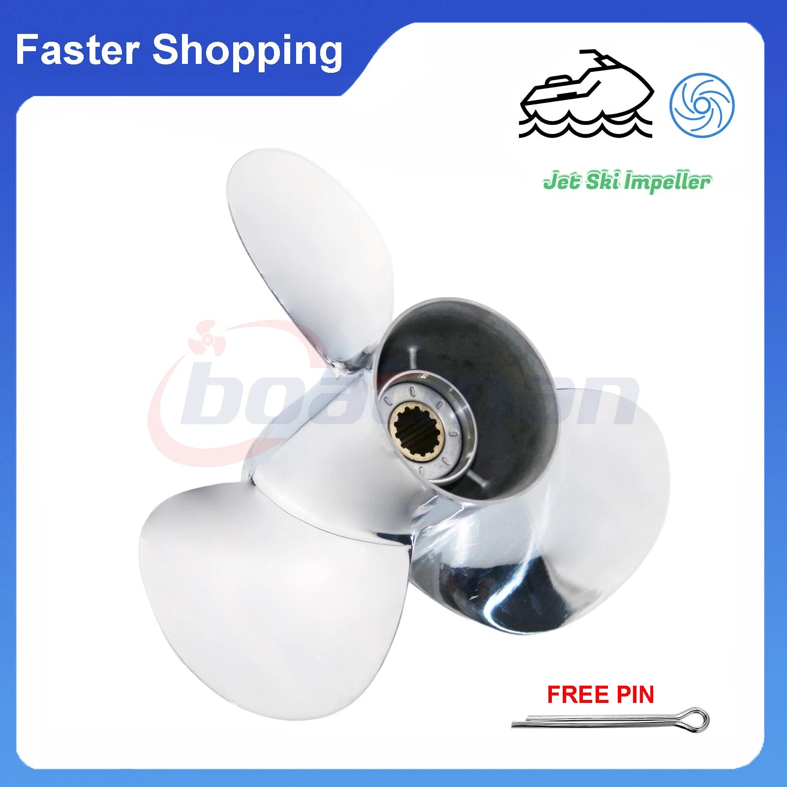 11 Pitch Stainless Steel Propeller for Yamaha Outboard 25-60HP (11 5/8x11)