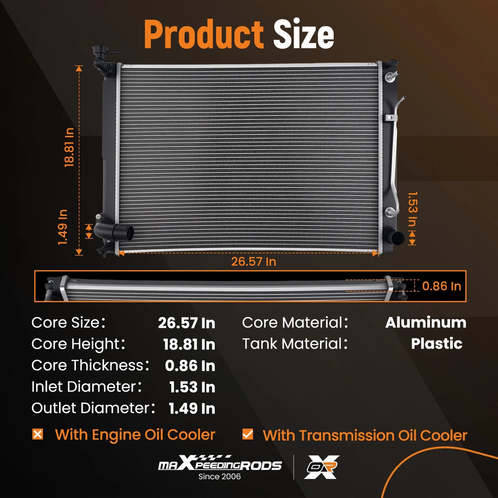 Aluminum Radiator for Toyota Sienna (2007–2010)