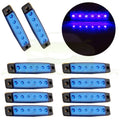5 Pair Waterproof Blue Side Marker Indicator Light for Trailer Truck (6 Diodes)