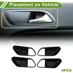 Set of 4 Interior Door Handle Bowl Cover Trim for Nissan Kicks (2025) Black ABS