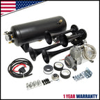 Train Horn Kit 4 Trumpets with 1.5G Air Tank 150PSI for Truck Car