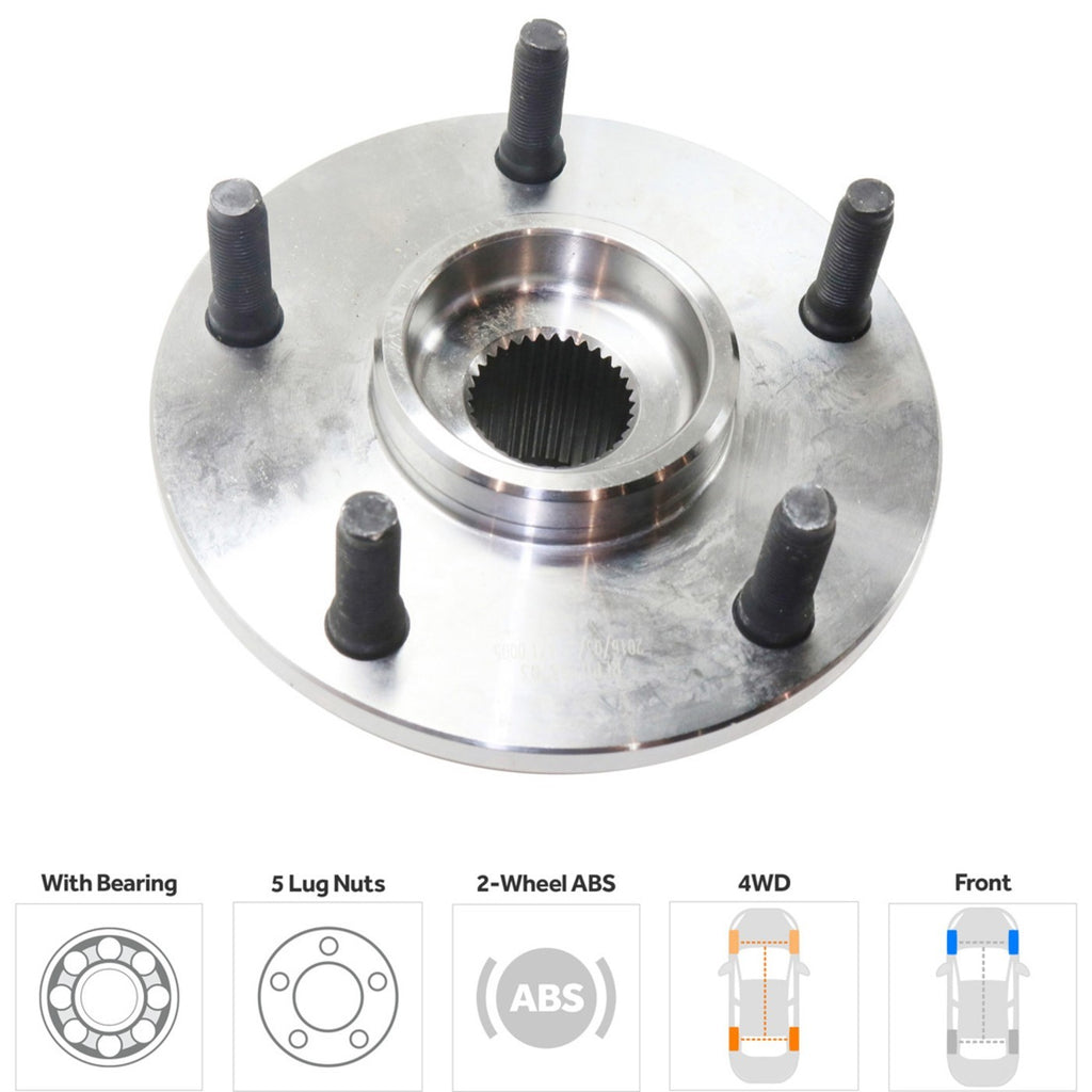 Wheel Hubs for Dodge Ram 1500 (1994–1999) Front L/R 5-Lug 4WD