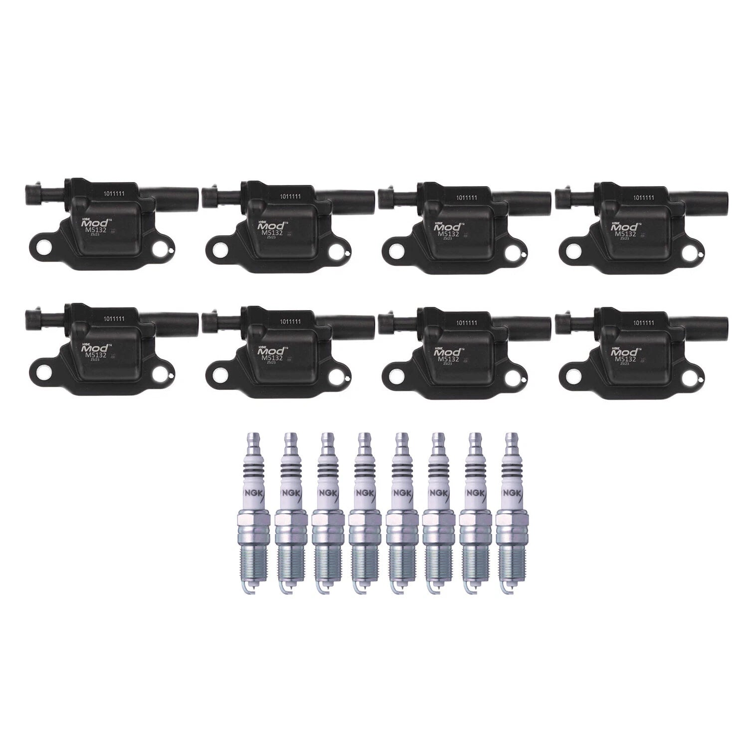 Set of 8 NGK Iridium IX Ignition Coils & Spark Plugs for Chevrolet GMC Pontiac (V8)