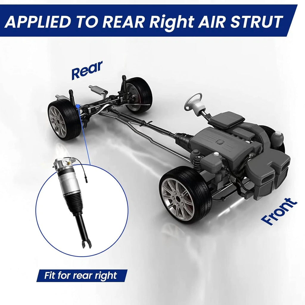 Pair Rear Air Suspension Shock Struts for Bentley Continental Flying Spur (2004–2018)