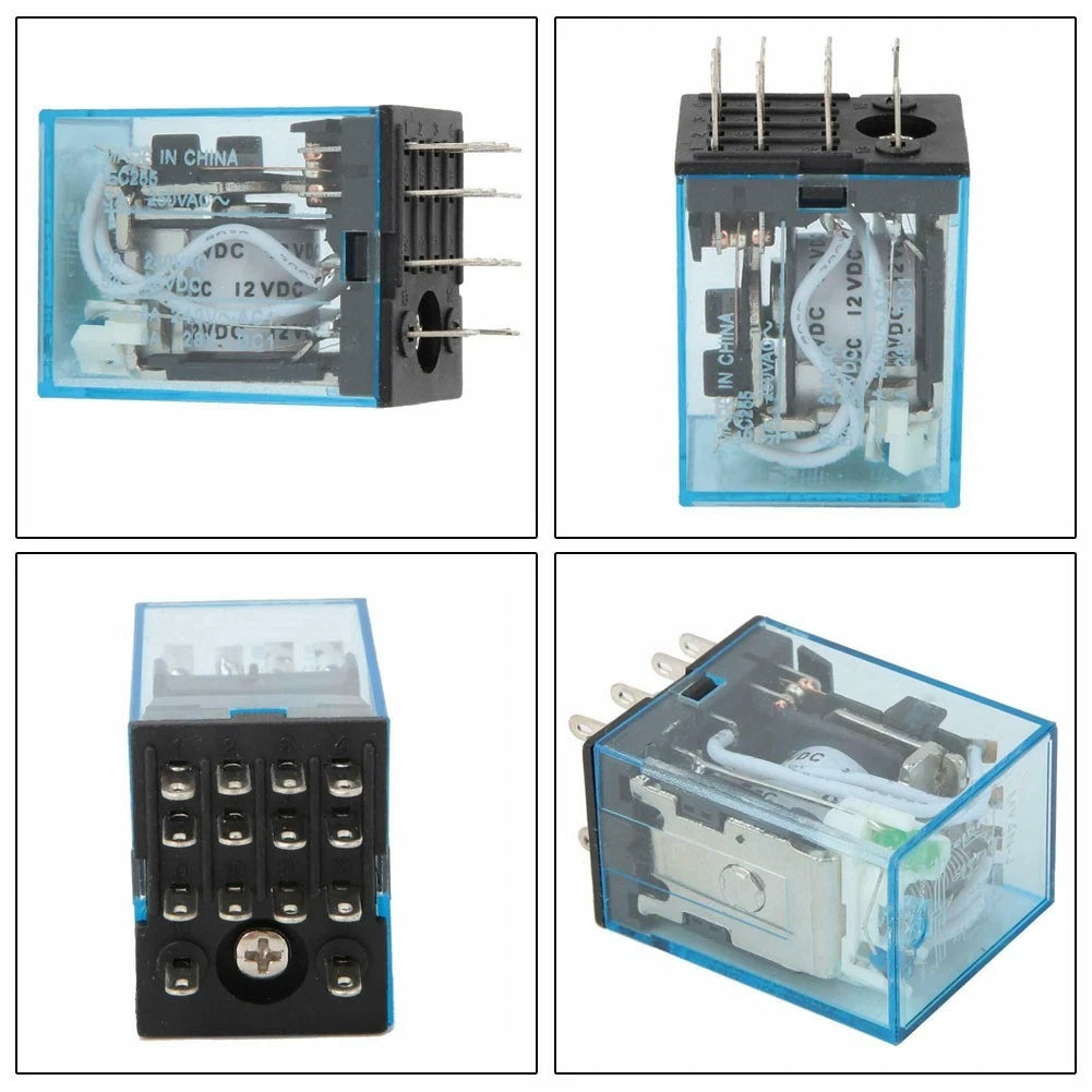12VDC Power Relay MY4NJ 4NO 4NC 14 Pins for General Purpose Applications