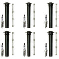 Set of 6 NGK Ruthenium HX Spark Plugs & Coil Boots for Ford Escape (2001–2007)