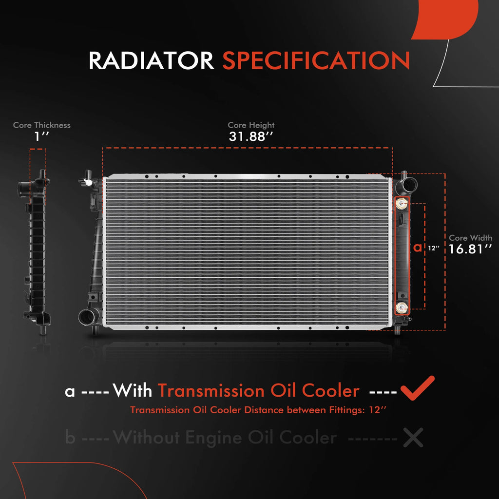Radiator with Oil Cooler for Ford F-150 (1999–2003) Expedition (1999–2002)