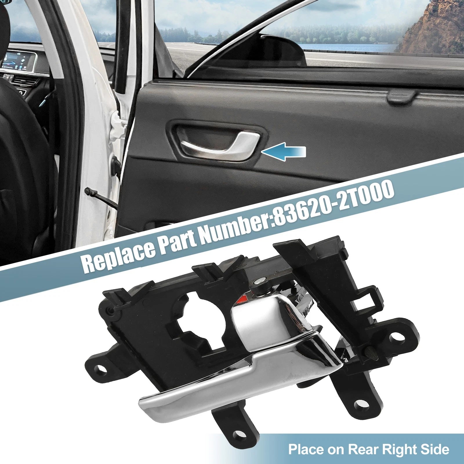 Interior Rear Right Door Handle Cover Trim for Kia Optima (2011–2013) 83620-2T000