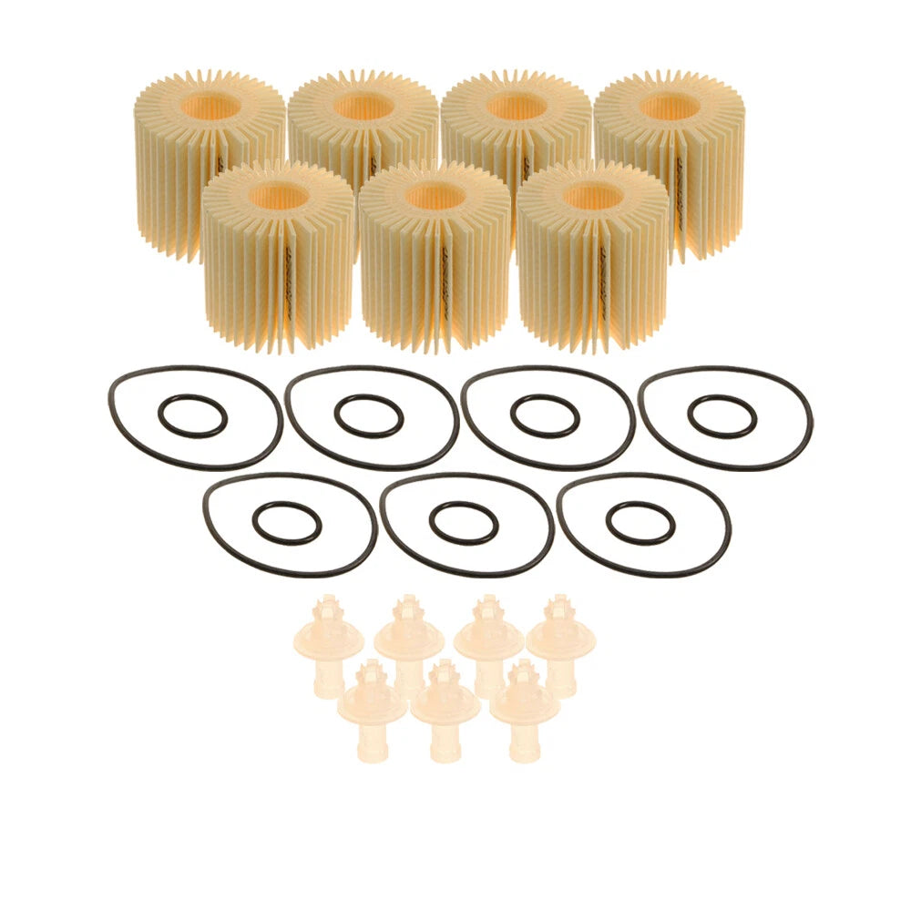 Set of 7 Oil Filter Element Drain Plug & Gaskets for Toyota Scion Lexus