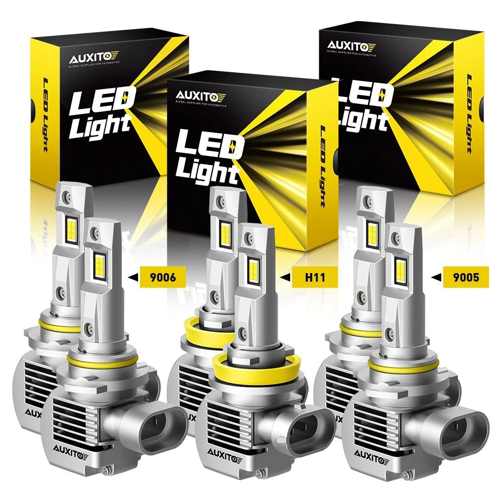 Set of 4 AUXITO 6000K LED Headlight Bulbs 9005 9006 H11 for High Low Beam