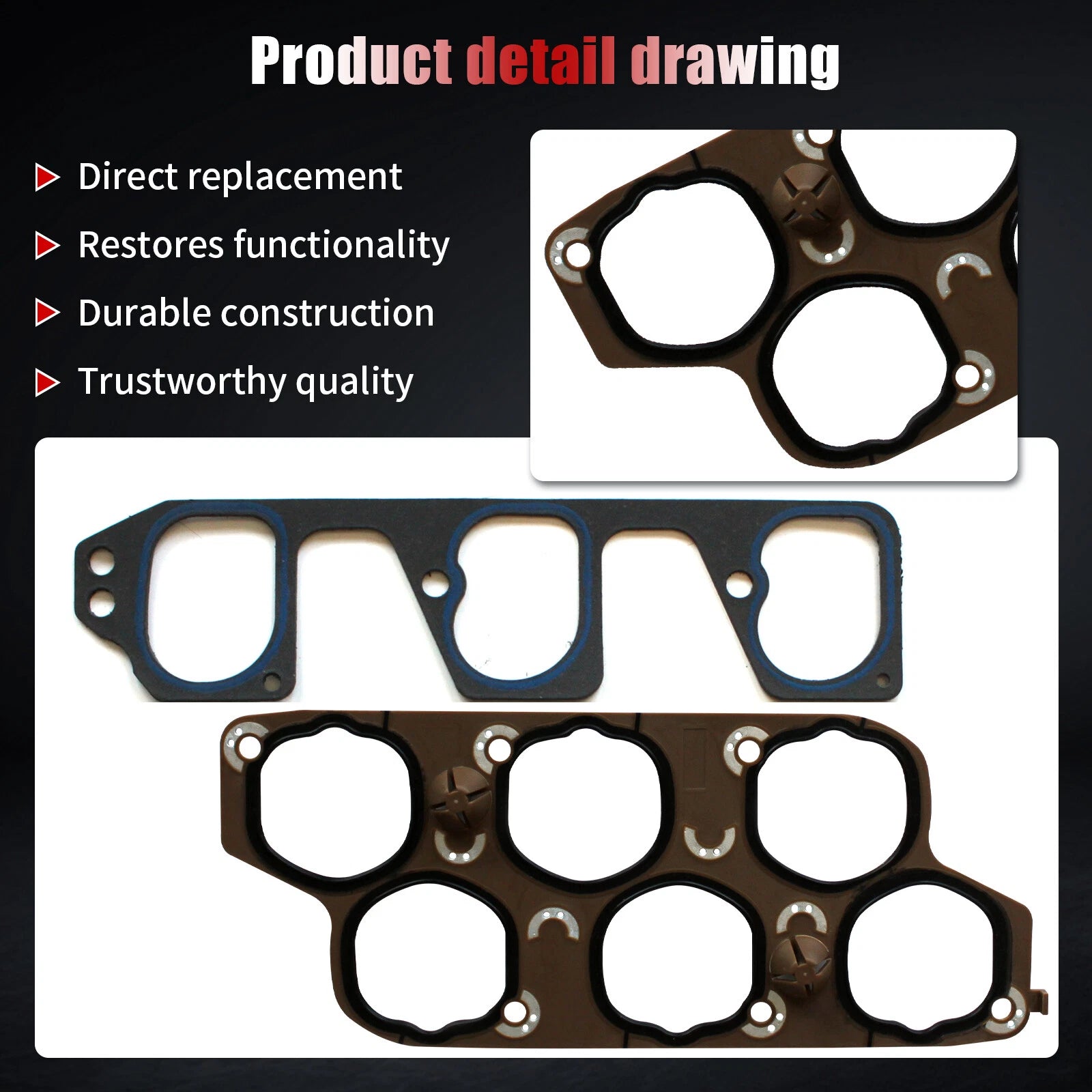 Intake Manifold Gasket for Chevrolet Malibu Pontiac G6 Suzuki XL-7 (2007–2010)