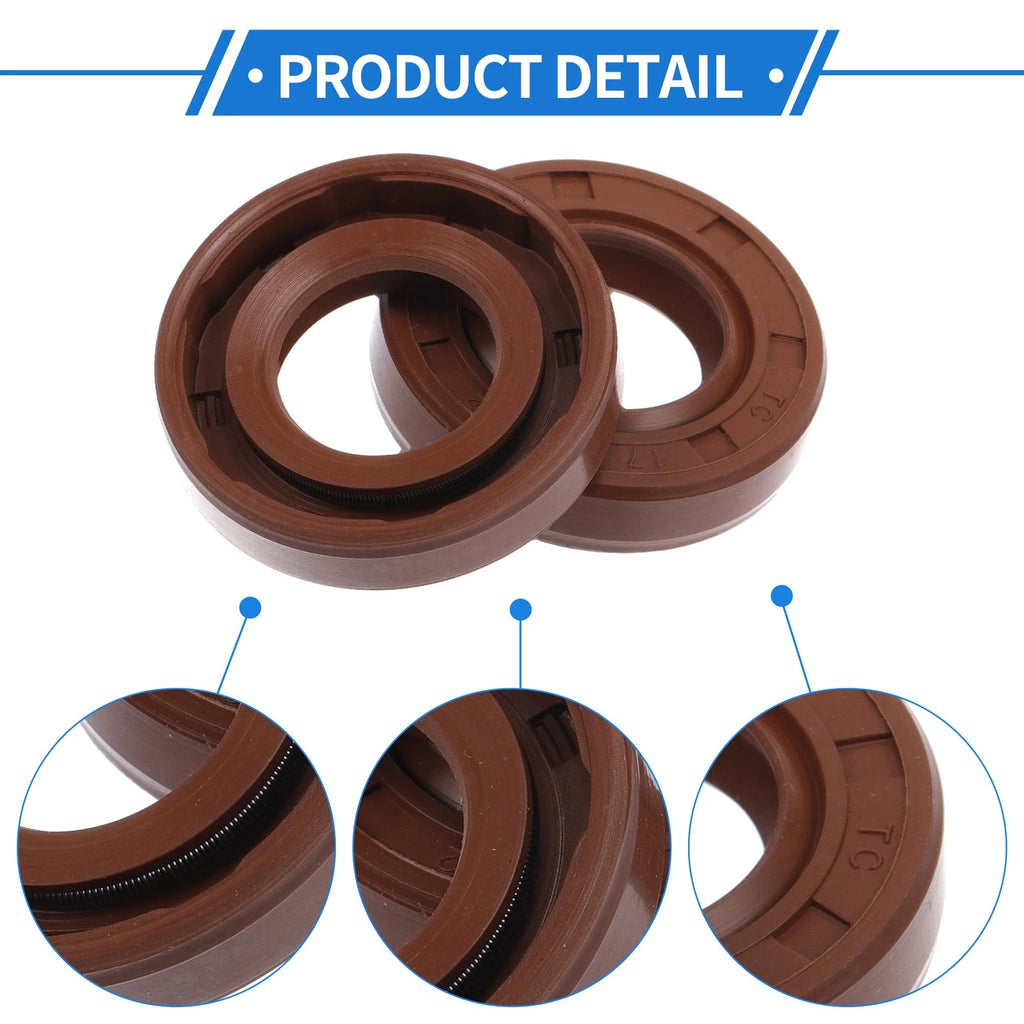 2X Oil Seal Rotary Shaft Seal for Various Models (17x32x7mm) FKM Rubber