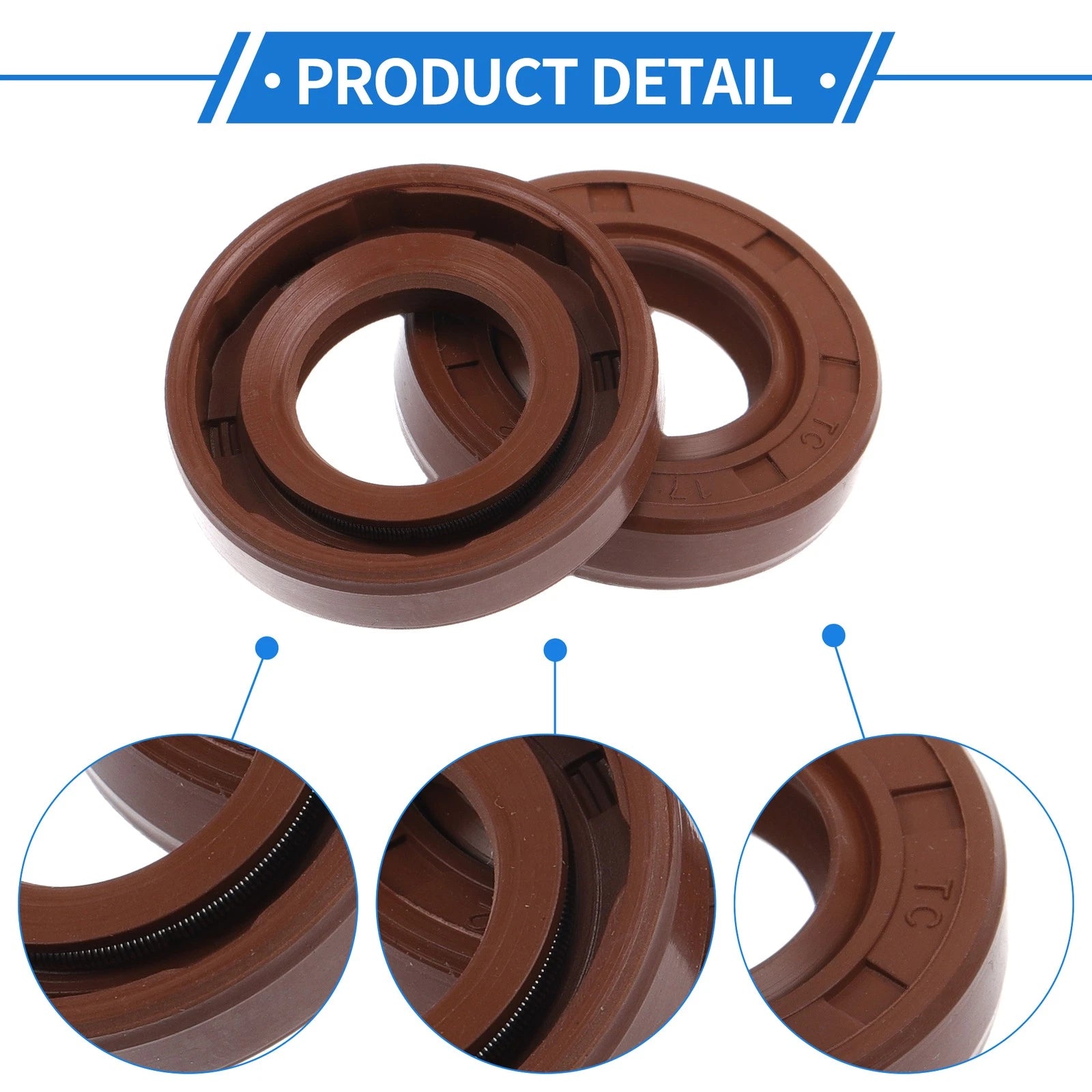 2X Oil Seal Rotary Shaft Seal for Various Models (17x32x7mm) FKM Rubber