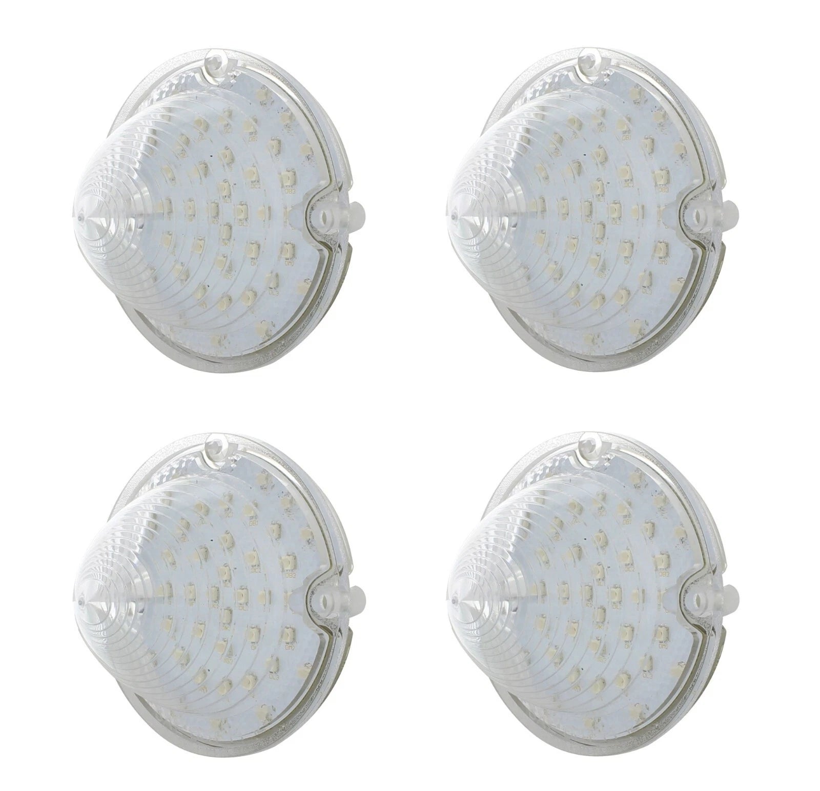 Set 4 LED Front Parking Lights Clear Amber Lens for Chevy Impala (1958)