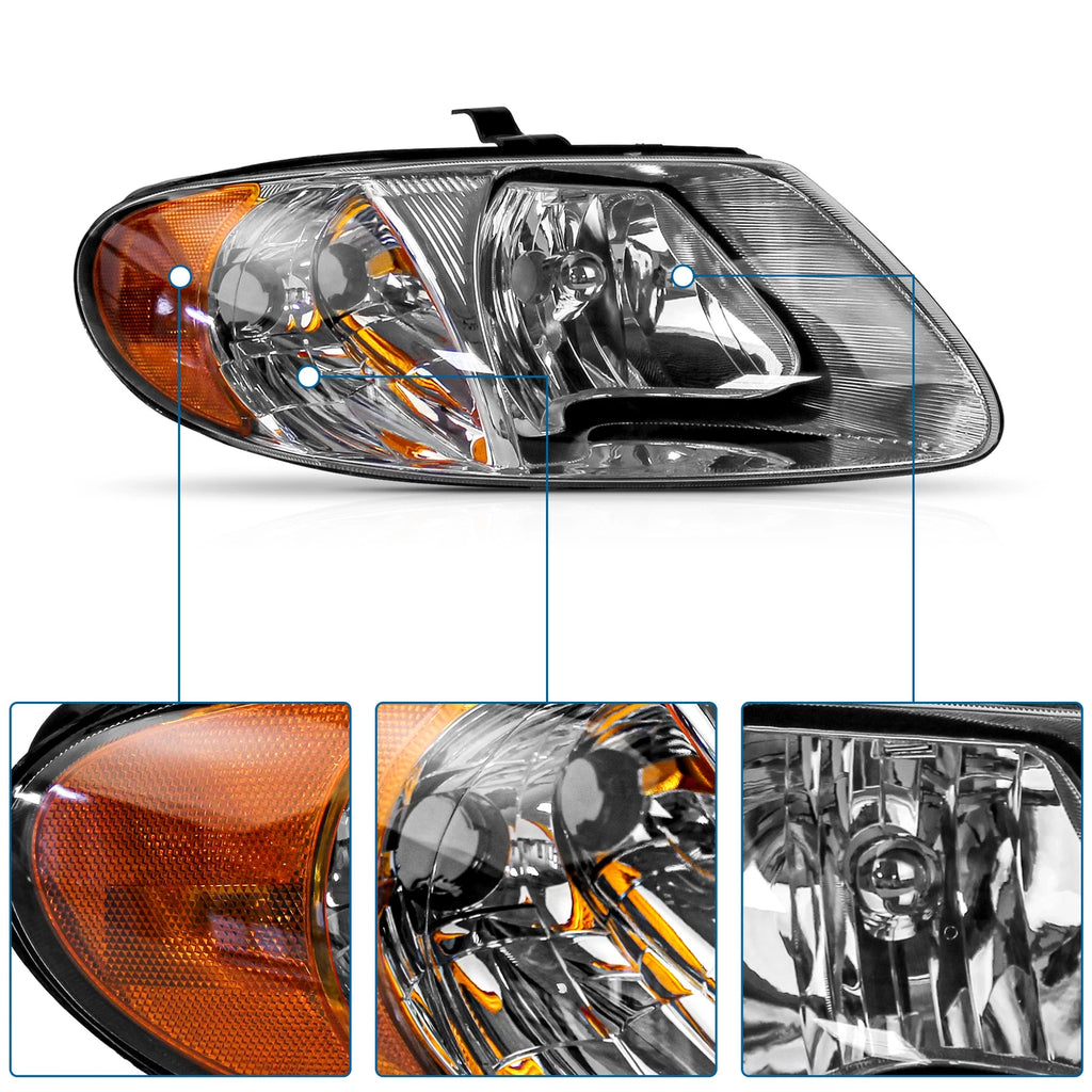 Headlights for Dodge Caravan, Town & Country, Voyager (2001–2007)