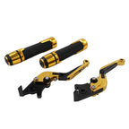 Gold Extendable Brake Clutch Levers Grip Set for Ducati Monster (2009-2015)