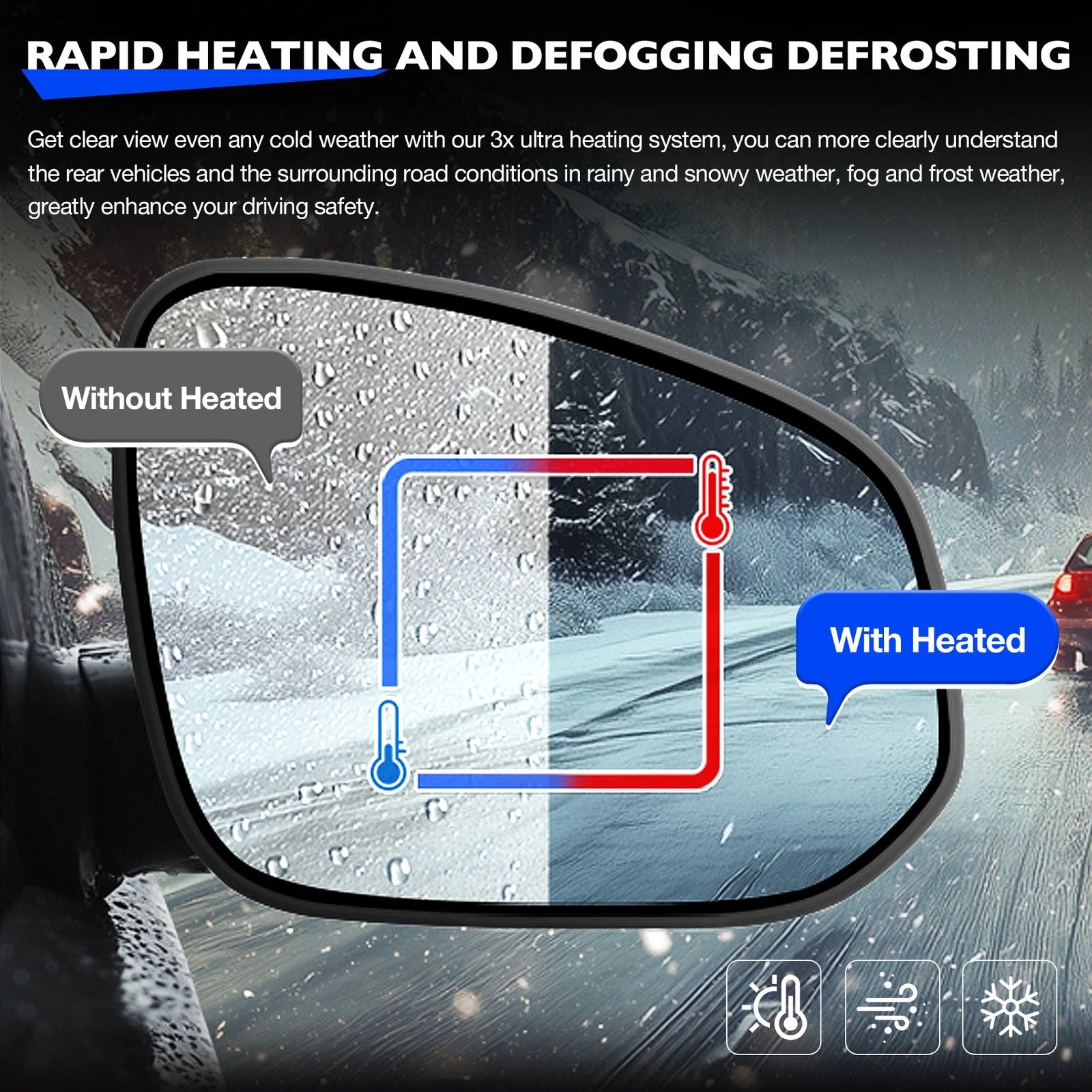 Heated Mirror Glass w/ Blind Spot for Toyota RAV4 Tacoma (2013–2024)