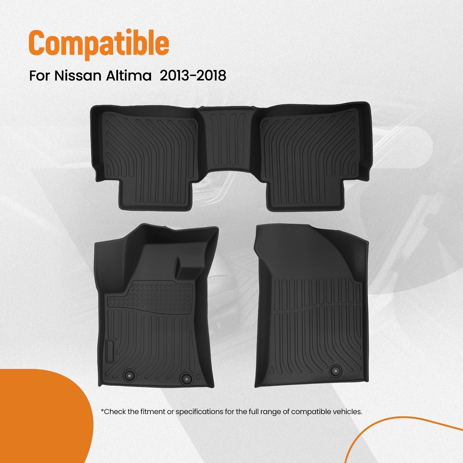 All Weather Carpet Floor Mat for Nissan Altima (2013–2018) TPE Liner