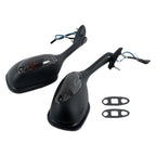 Black Mirrors with Smoke Turn Signals for Suzuki GSXR 600 750 1000 (2005–2015)
